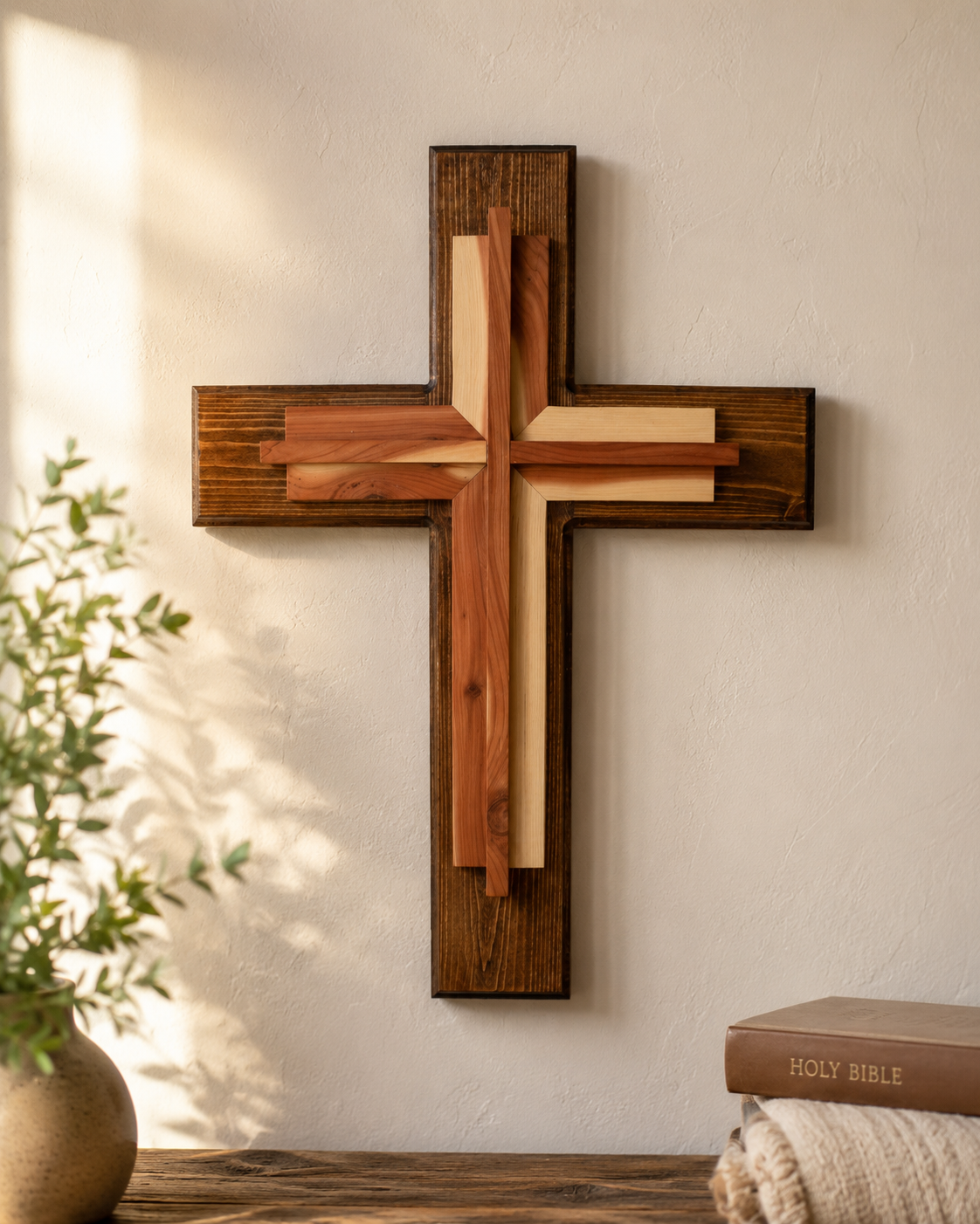 The Unity Cross – walnut, cherry & maple hardwood cross by Irwin Creations, photo 1 of 5